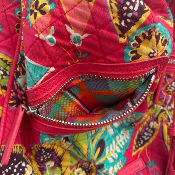 Vera Bradley Vivian Red Rumba Quilted Floral Hobo Shoulder Bag - Picture 10 of 14